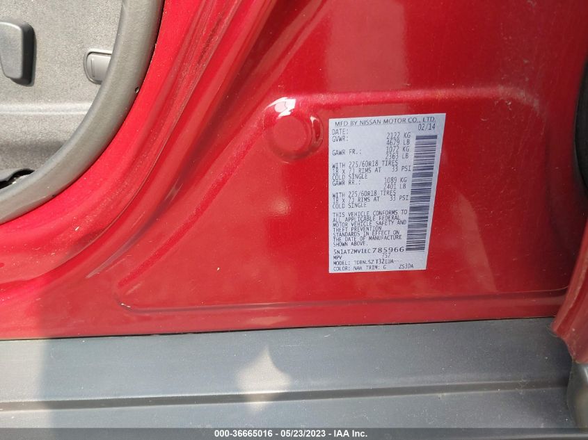 2014 NISSAN ROGUE SL - 5N1AT2MV1EC785966