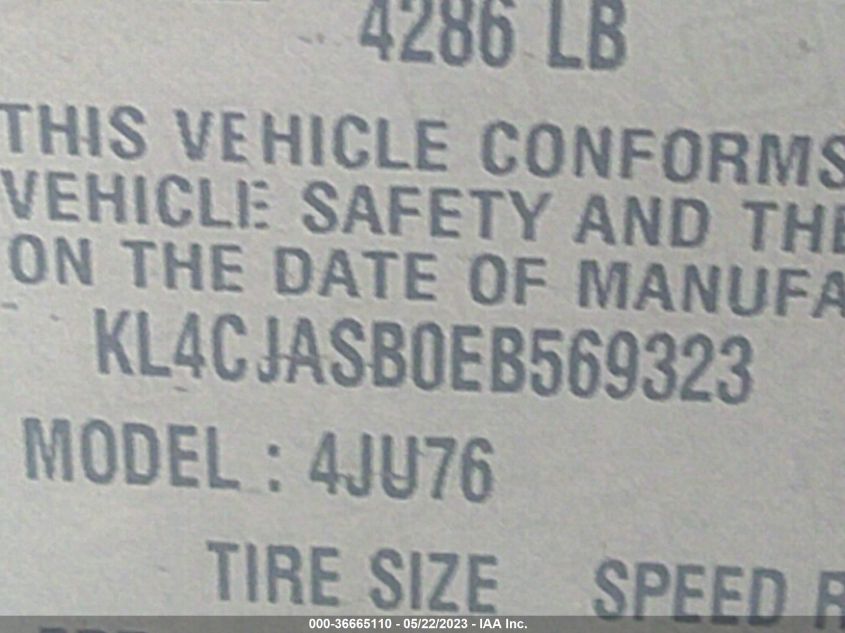 2014 BUICK ENCORE - KL4CJASBOEB569323