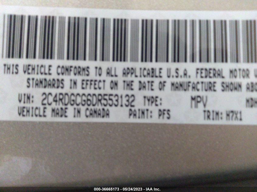2013 DODGE GRAND CARAVAN SXT - 2C4RDGCG6DR553132