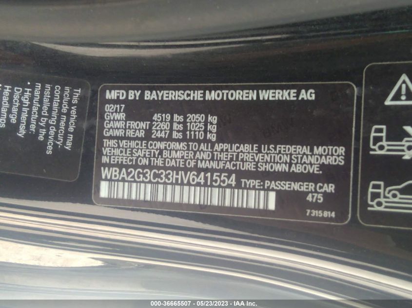 2017 BMW 2 SERIES M240I XDRIVE - WBA2G3C33HV641554