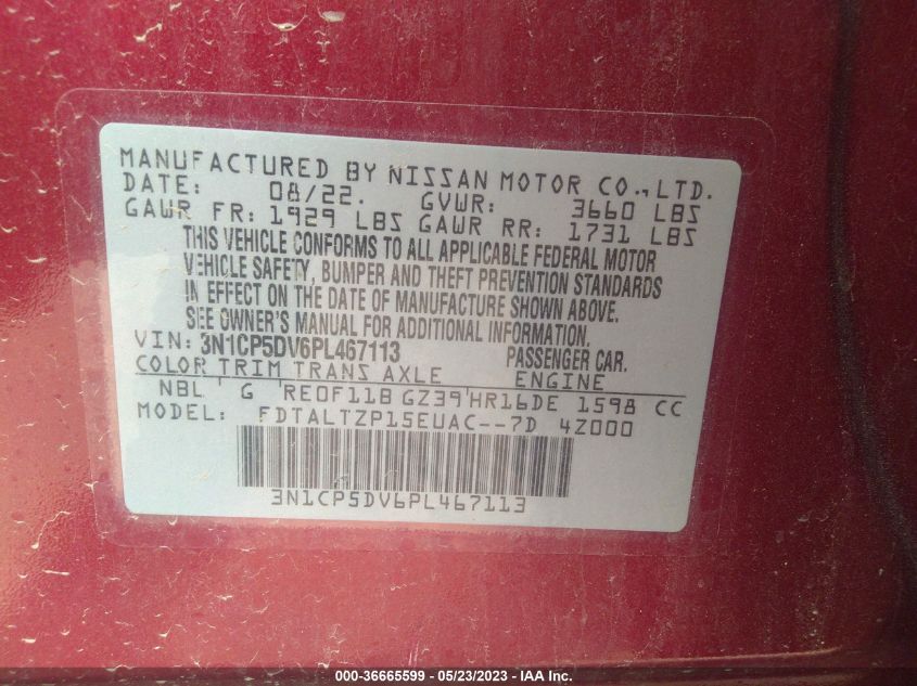 2023 NISSAN KICKS SR - 3N1CP5DV6PL467113