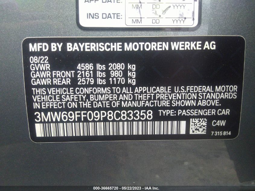 3MW69FF09P8C83358 BMW 3 Series 330I 9