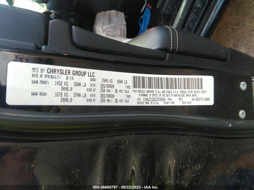 2014 JEEP GRAND CHEROKEE OVERLAND - 1C4RJFCG5EC570520