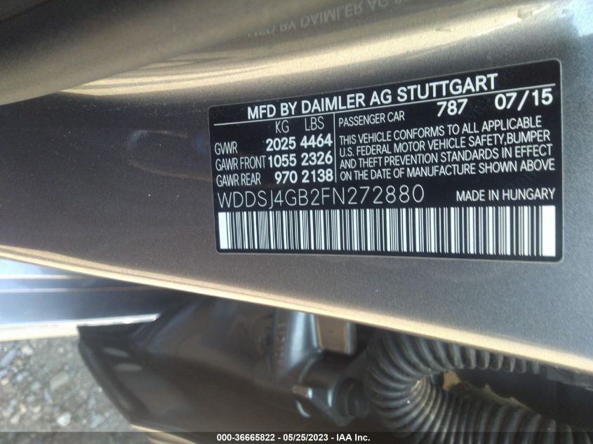 2015 MERCEDES-BENZ CLA-CLASS CLA 250 - WDDSJ4GB2FN272880