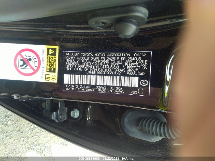 2013 LEXUS ES 350 4DR SDN - JTHBK1GG2D2060172