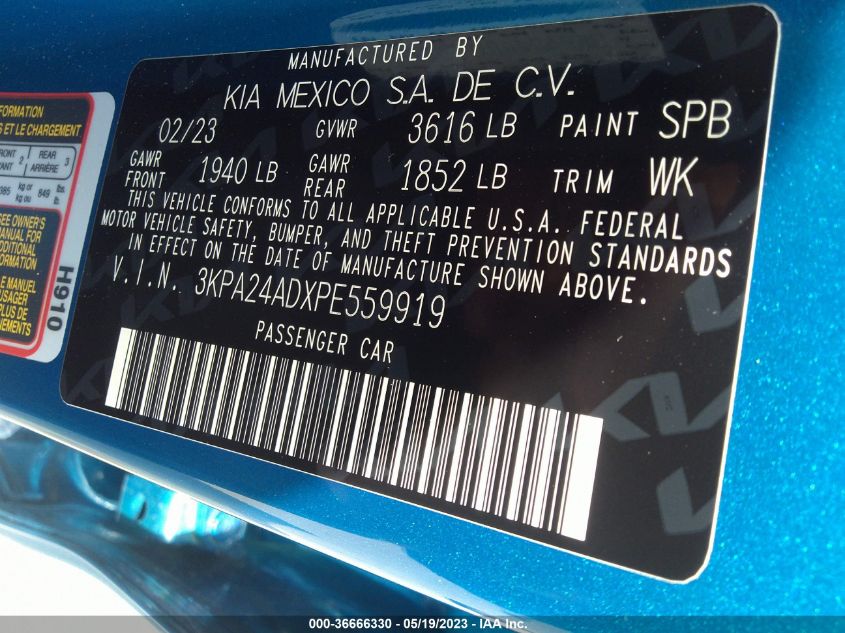 2023 KIA RIO S - 3KPA24ADXPE559919