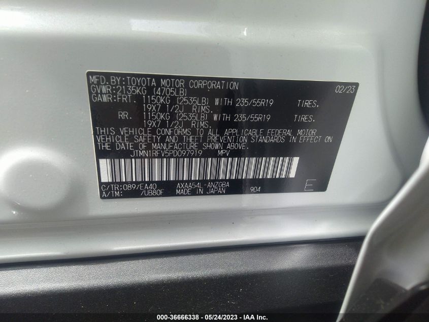 2023 TOYOTA RAV4 LIMITED - JTMN1RFV5PD097919