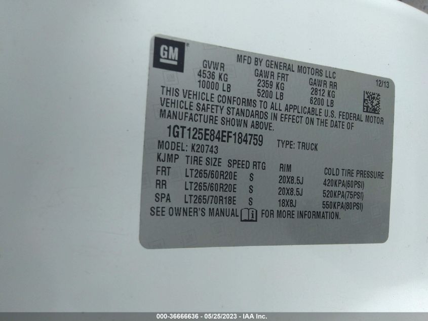 2014 GMC SIERRA 2500HD DENALI - 1GT125E84EF184759