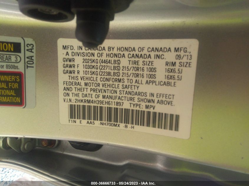 2014 HONDA CR-V LX - 2HKRM4H39EH611897