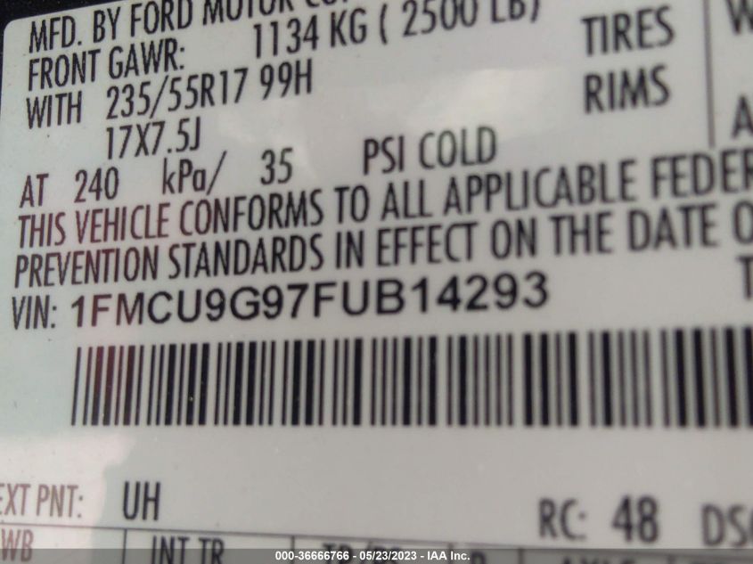 2015 FORD ESCAPE SE - 1FMCU9G97FUB14293
