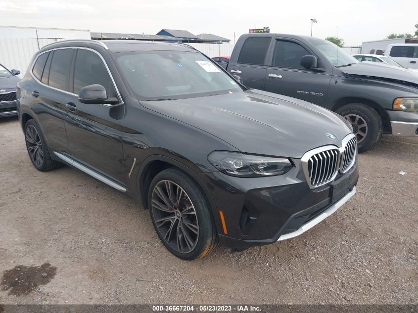 2022 BMW X3 SDRIVE30I - 5UX43DP03N9J20253