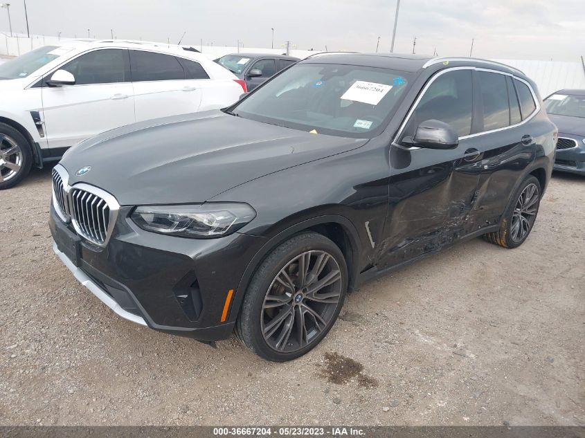 2022 BMW X3 SDRIVE30I - 5UX43DP03N9J20253