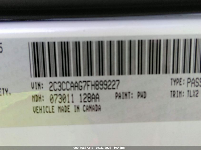 2015 CHRYSLER 300 LIMITED - 2C3CCAAG7FH899227