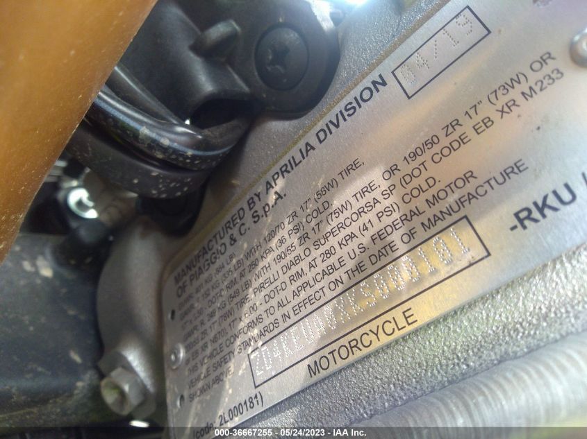 2019 APRILIA RSV4 FACTORY - ZD4KEUA0XKS000101