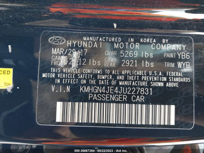 2018 GENESIS G80 3.8L - KMHGN4JE4JU227831
