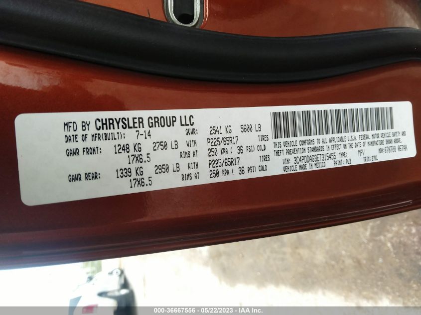 2014 DODGE JOURNEY SE - 3C4PDDAG3ET315455