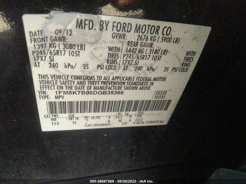 2013 FORD EXPLORER BASE - 1FM5K7B96DGB35366