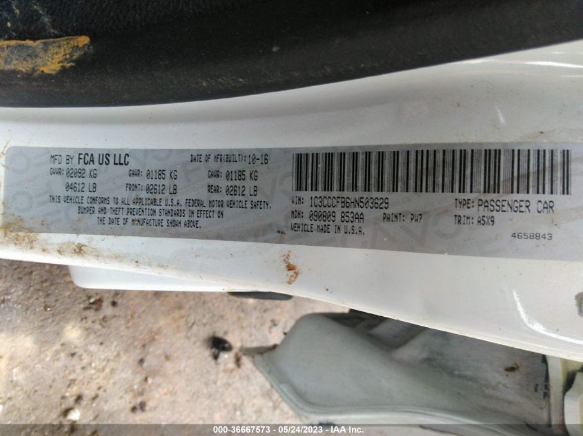 2017 CHRYSLER 200 TOURING - 1C3CCCFB6HN503629