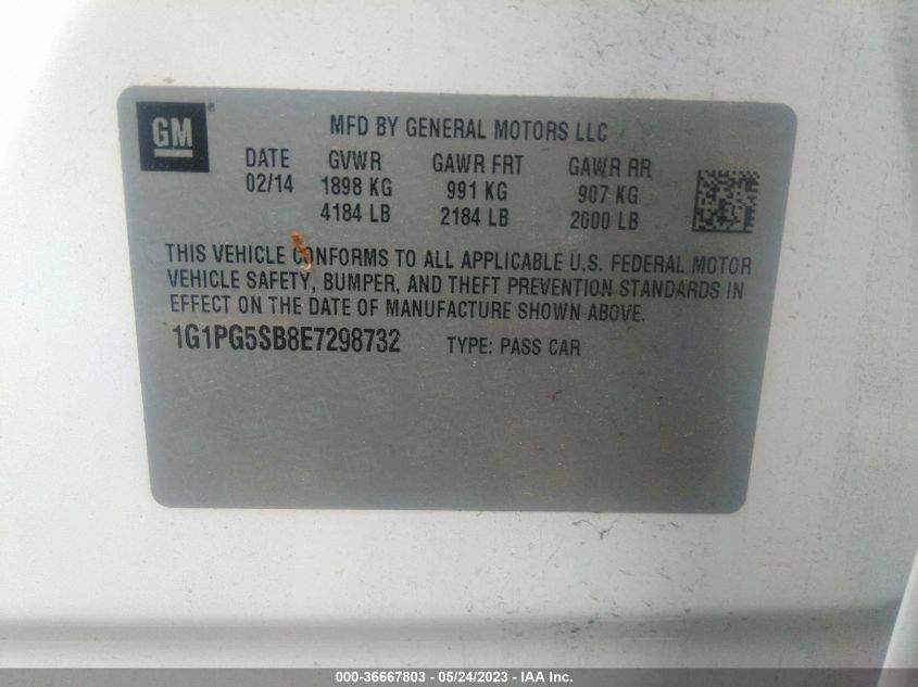 2014 CHEVROLET CRUZE LTZ - 1G1PG5SB8E7298732