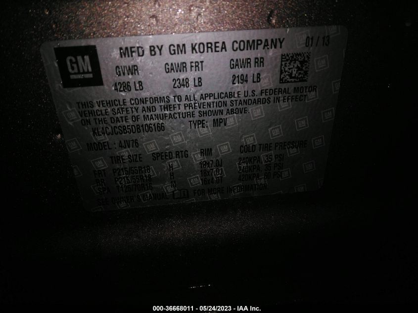 2013 BUICK ENCORE LEATHER - KL4CJCSB5DB106166
