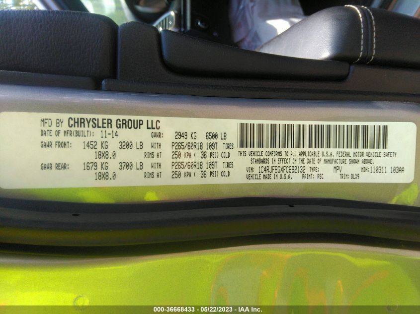 2015 JEEP GRAND CHEROKEE LIMITED - 1C4RJFBGXFC692132