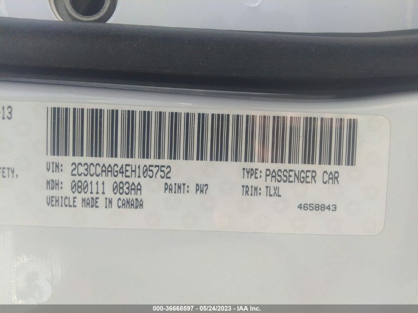 2014 CHRYSLER 300 - 2C3CCAAG4EH105752
