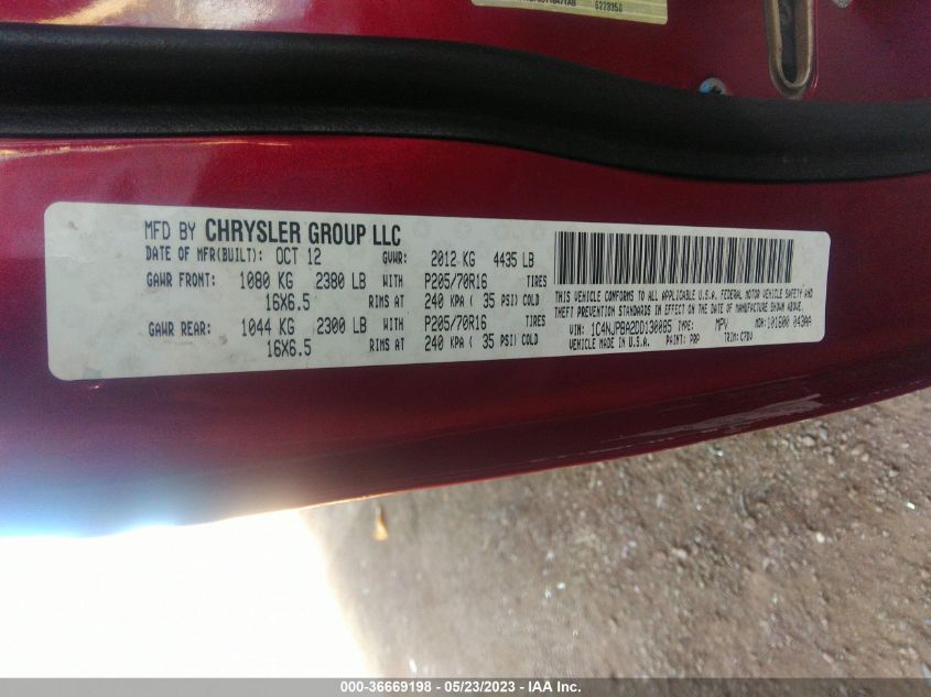 2013 JEEP PATRIOT SPORT - 1C4NJPBA2DD130085