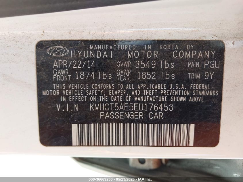 2014 HYUNDAI ACCENT GS - KMHCT5AE5EU176453