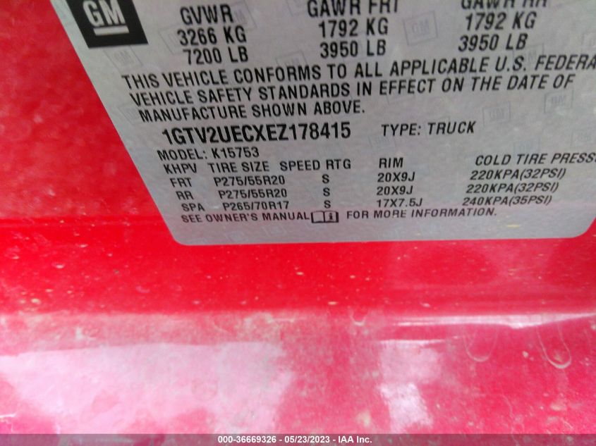 2014 GMC SIERRA 1500 SLE - 1GTV2UECXEZ178415