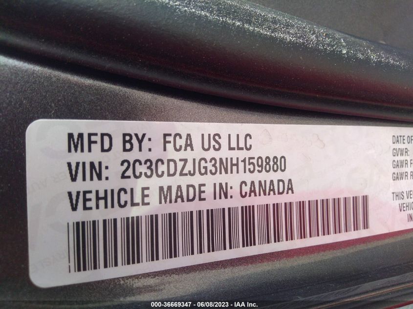 2022 DODGE CHALLENGER GT - 2C3CDZJG3NH159880