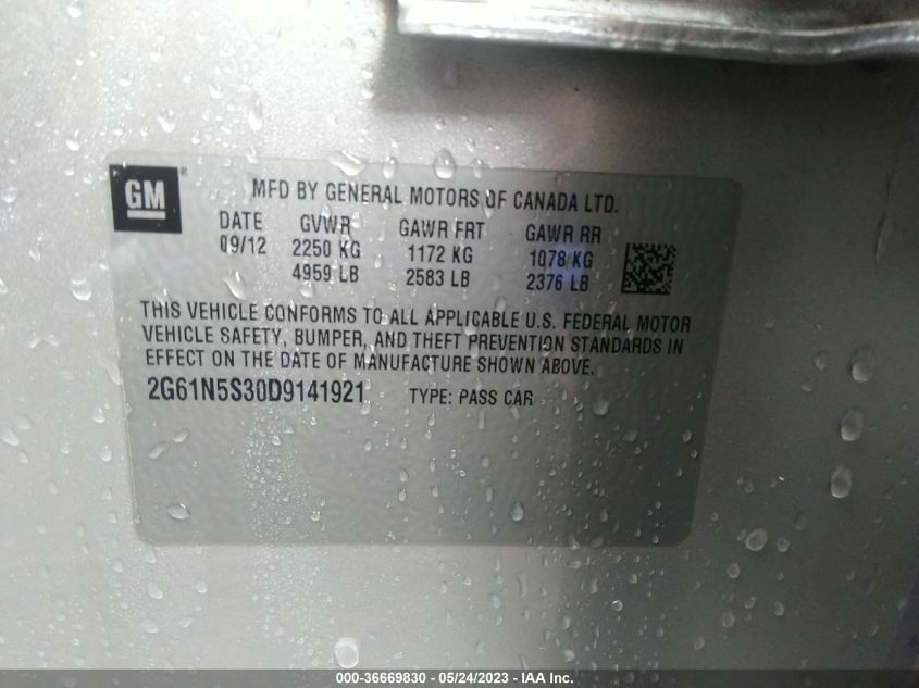 2013 CADILLAC XTS - 2G61N5S30D9141921