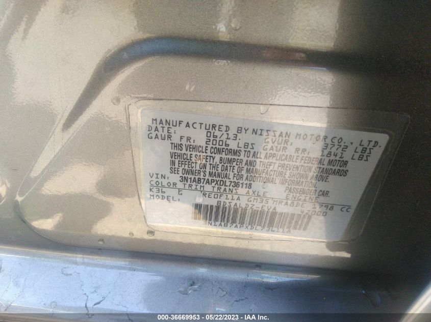 2013 NISSAN SENTRA SV - 3N1AB7APXDL736118