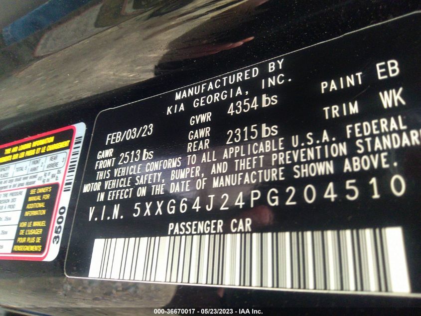 2023 KIA K5 GT-LINE - 5XXG64J24PG204510