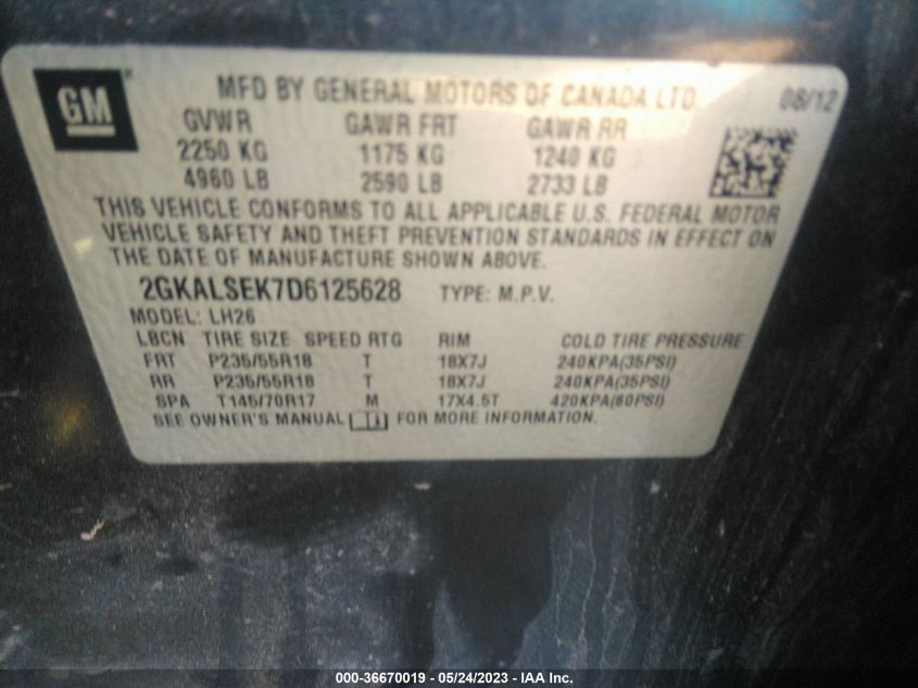 2013 GMC TERRAIN SLE - 2GKALSEK7D6125628