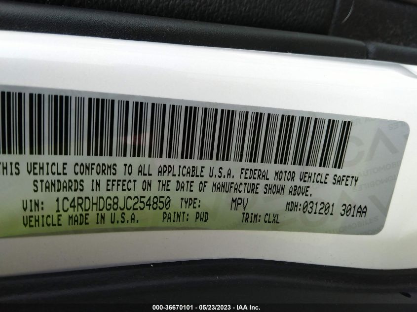 2018 DODGE DURANGO GT - 1C4RDHDG8JC254850