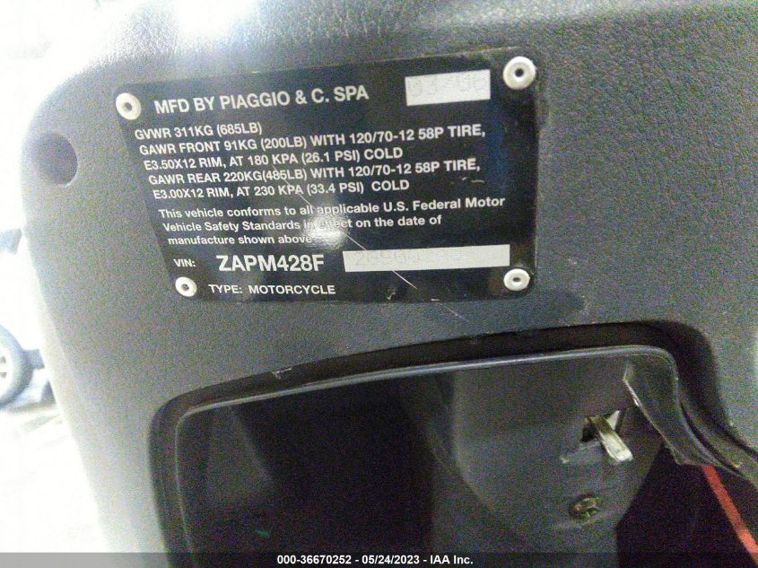 2006 PIAGGIO FLY 150 - ZAPM428F265002403