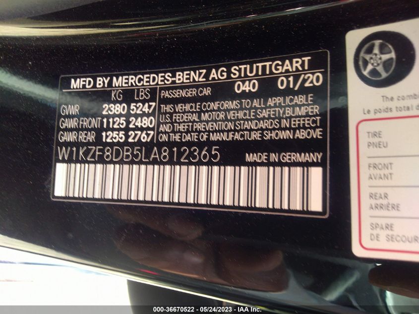 2020 MERCEDES-BENZ E-CLASS E 350 - W1KZF8DB5LA812365