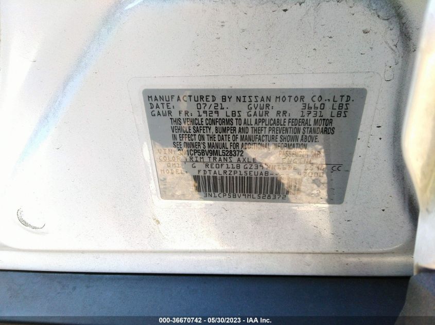 2021 NISSAN KICKS S - 3N1CP5BV9ML528372