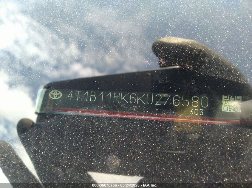 2019 TOYOTA CAMRY LE/SE/XLE/L - 4T1B11HK6KU276580