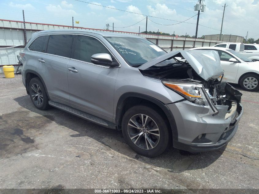 2016 TOYOTA HIGHLANDER XLE - 5TDKKRFHXGS501778