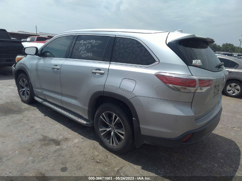 2016 TOYOTA HIGHLANDER XLE - 5TDKKRFHXGS501778