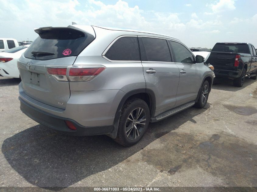 2016 TOYOTA HIGHLANDER XLE - 5TDKKRFHXGS501778