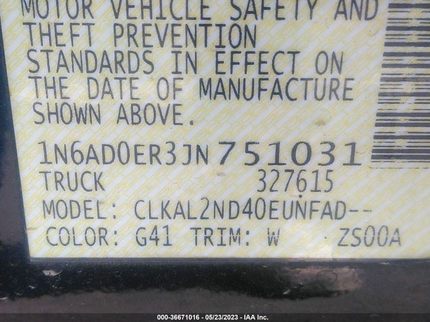 2018 NISSAN FRONTIER SV V6 - 1N6AD0ER3JN751031