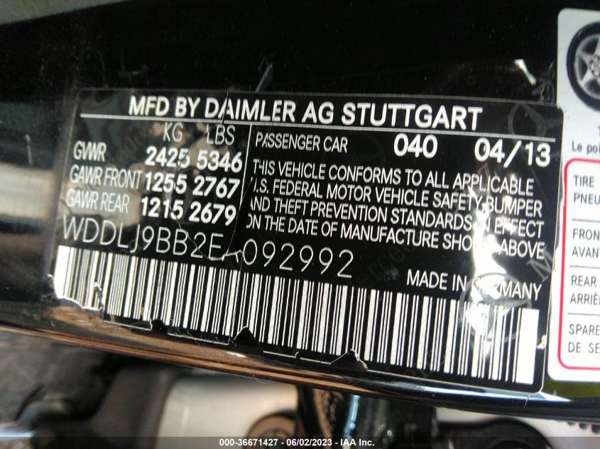 2014 MERCEDES-BENZ CLS-CLASS CLS 550 WDDLJ9BB2EA092992