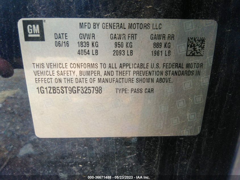 2016 CHEVROLET MALIBU LS - 1G1ZB5ST9GF325798