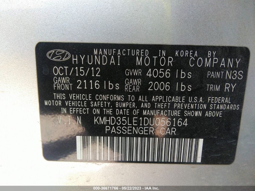 2013 HYUNDAI ELANTRA GT - KMHD35LE1DU056164