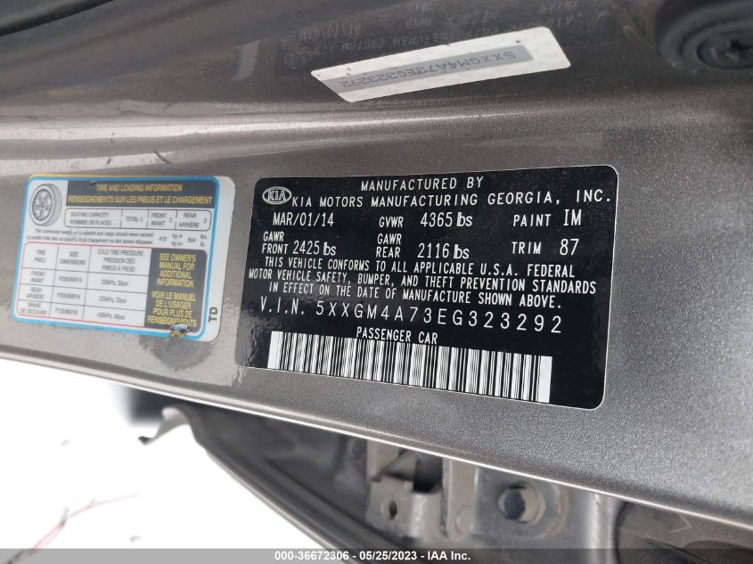 2014 KIA OPTIMA LX - 5XXGM4A73EG323292