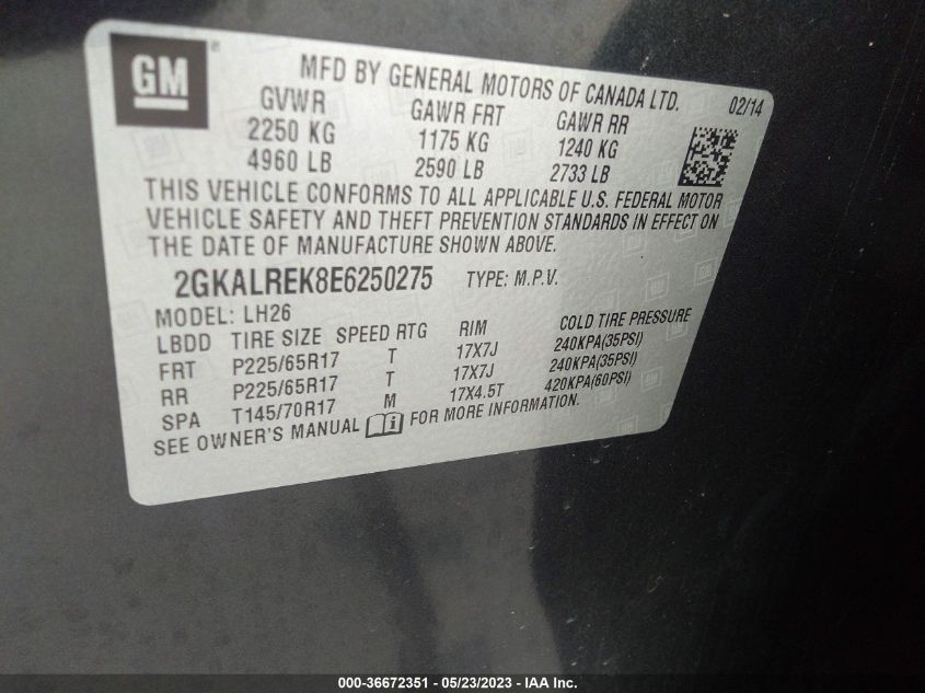 2014 GMC TERRAIN SLE - 2GKALREK8E6250275