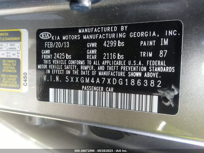 2013 KIA OPTIMA LX - 5XXGM4A7XDG186382