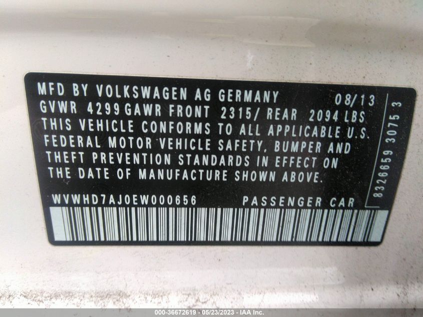 2014 VOLKSWAGEN GTI DRIVER'S EDITION - WVWHD7AJ0EW000656